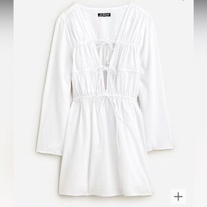 J.Crew Tiered tie-front dress in beach cotton